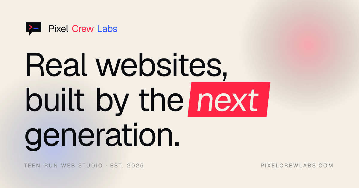 Pixel Crew Labs — Real websites built by the next generation